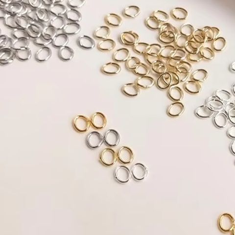 Titanium Steel Ring - 14K Titanium Ladle Gold Oval Ring