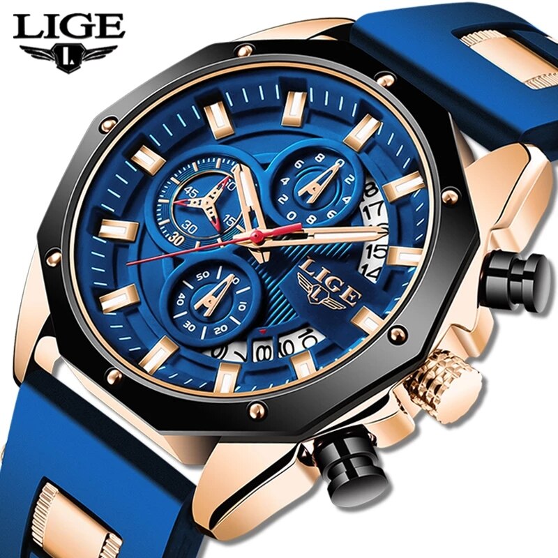 Jewelry Inspired Watches - LIGE Fashion Men Watches Top Brand
