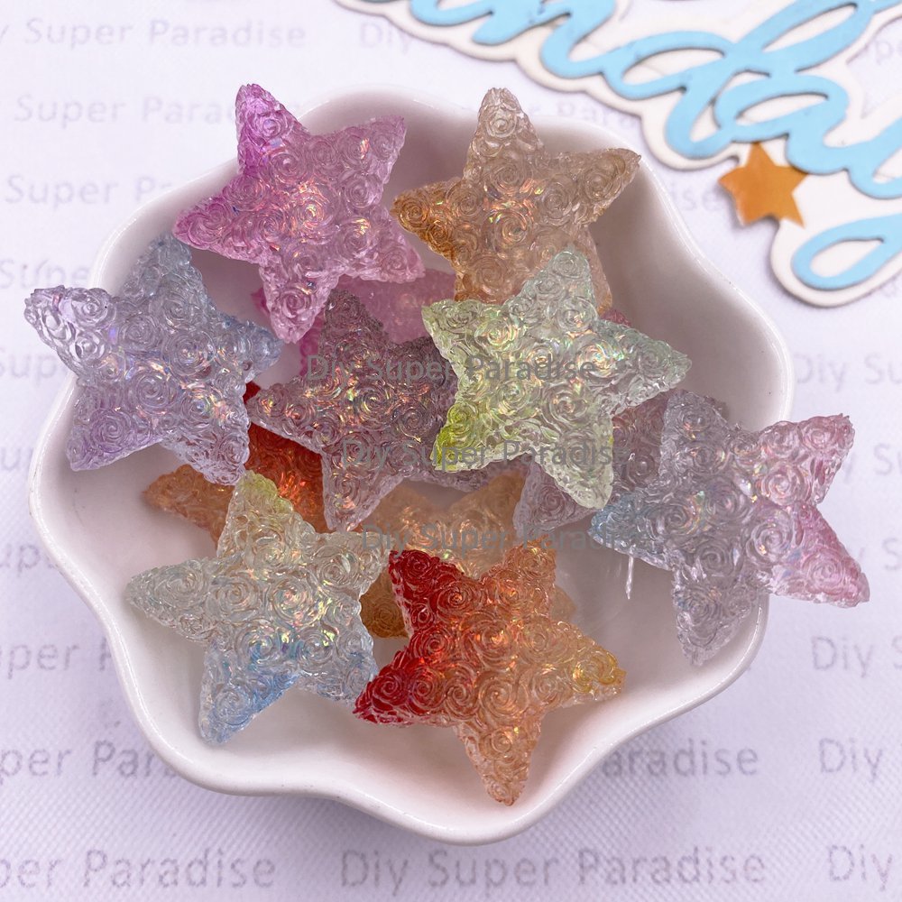 Paradise Jewelry & Watches Llc - 10PCS Resin Clear Candy Color Colorful