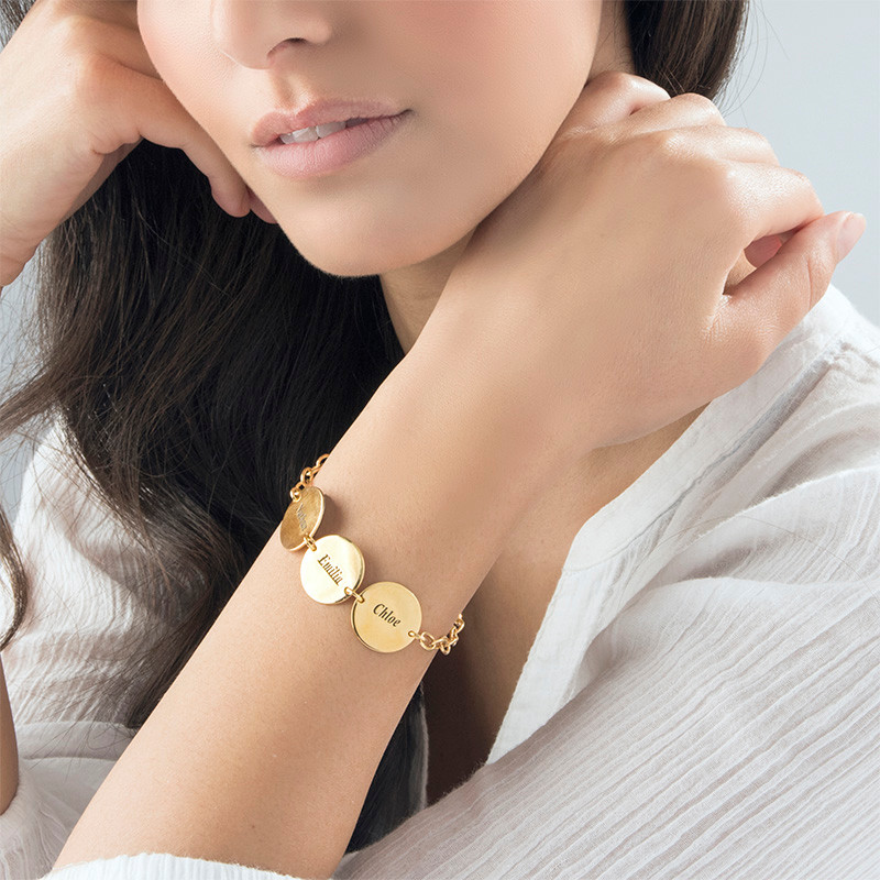 Rose Gold Bracelet - Engraved Name Bracelet 18K Gold Plating