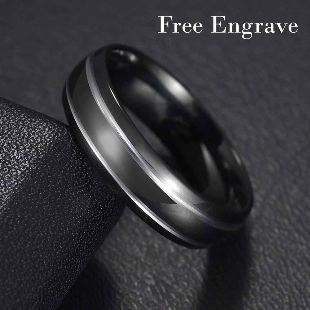 Custom Engrave Name Logo Mens  - огляд і ціна Titanium Steel Ring