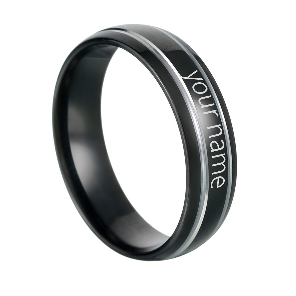Custom Engrave Name Logo Mens  - огляд і ціна Titanium Steel Ring