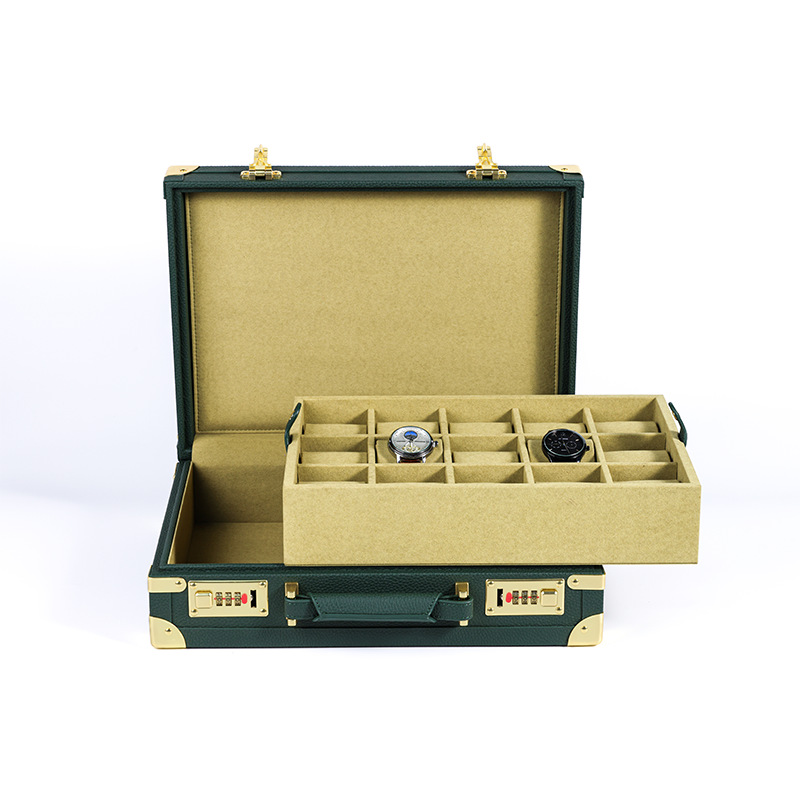 OEM ODM Luxury 15 Slots Green  - огляд і ціна Watch Display Box