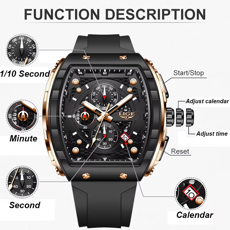 LIGE Top Brand Luxury Men Watc - огляд і ціна Jewelry Inspired Watches