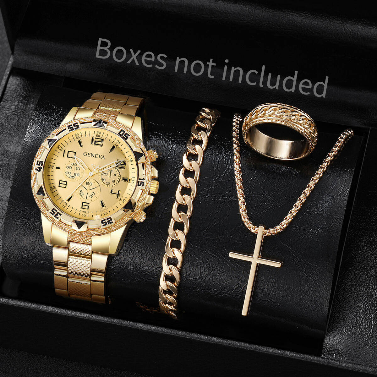 4PCS/Set Fashion Men Business  - огляд і ціна Jewelry Type Watches