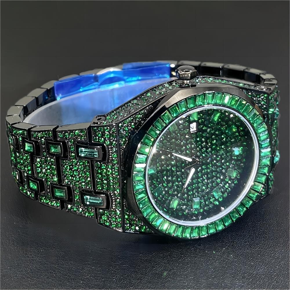 2024 Hip Hop Green Diamond Wat - огляд і ціна Jewelry Type Watches